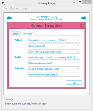 Blu-ray Copy advanced output options