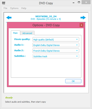 DVD Copy main output options