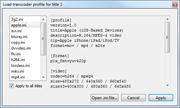 Load transcoding profile