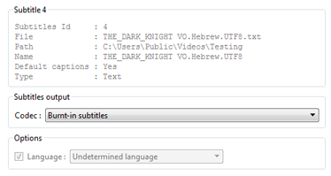 Choose 'Burnt-in subtitles' codec