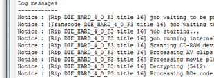 Job report provides related messages extracted from processing log