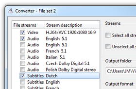Picture-based subtitles stream selected to transcode