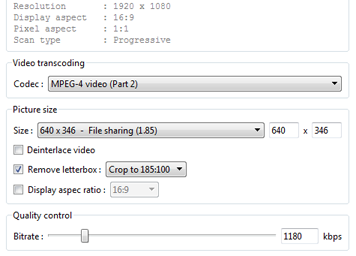 Easy adjustment of video settings